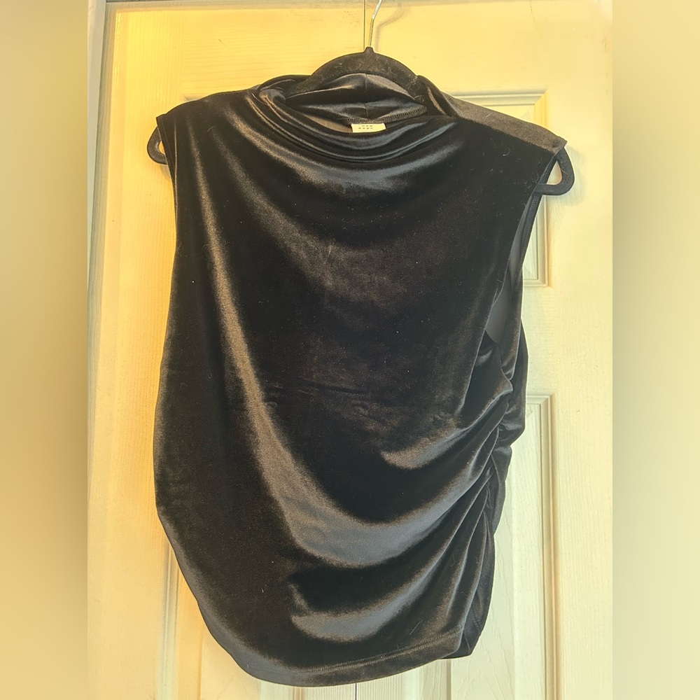 A New Day Black Velvet Sleeveless Top